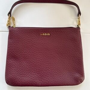Women's Lodis Burgundy Leather Wristlet Clutch One Size